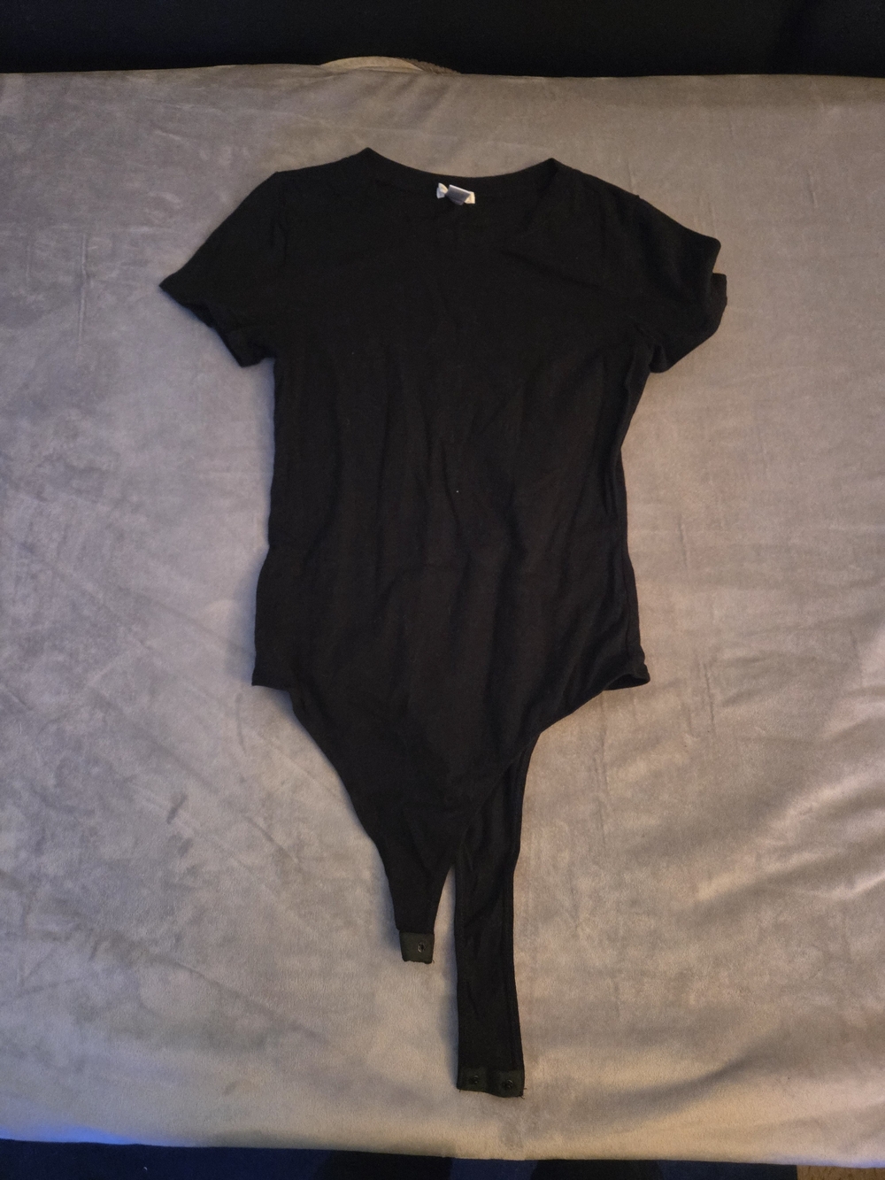 Bozzolo Black Short-Sleeve Snap-Front Bodysuit